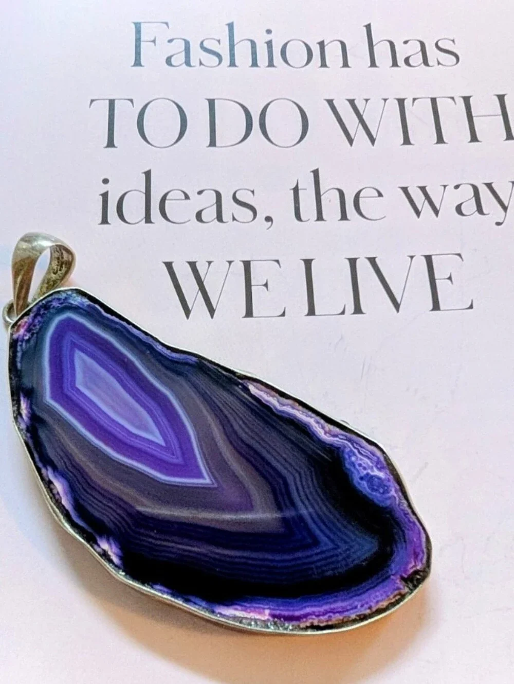 Charles Albert Fine Silver Large Amethyst Geode Pendant
